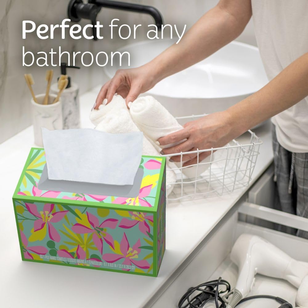 Disposable Paper Hand Towels, 6 Boxes, 60 Tissues per Box (360 Total Tissues), Packaging May Vary