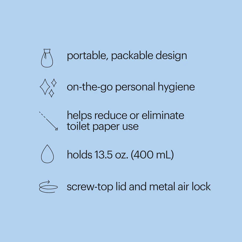 Gospa Travel Bidet GS-70 Easy-To-Use Portable Bidet with Convenient Nozzle Storage, Travel Bag, 400 Ml Capacity, and Angled Nozzle Spray
