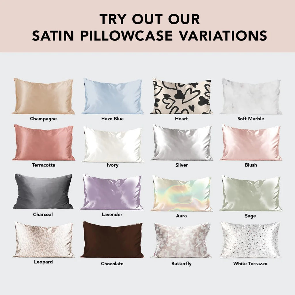 Satin Pillowcase with Zipper for Hair & Skin, Softer than Silk Pillow Cases Queen, Wrinkle-Free, Smooth and Cooling Satin Pillow Covers, Standard Size 19"X26", Marble