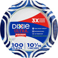 Ultra, Large Paper Plates, 10 Inch, 100 Count, 3X Stronger*, Heavy Duty, Microwave-Safe, Soak-Proof, Cut Resistant, Disposable Plates for Heavy, Messy Meals