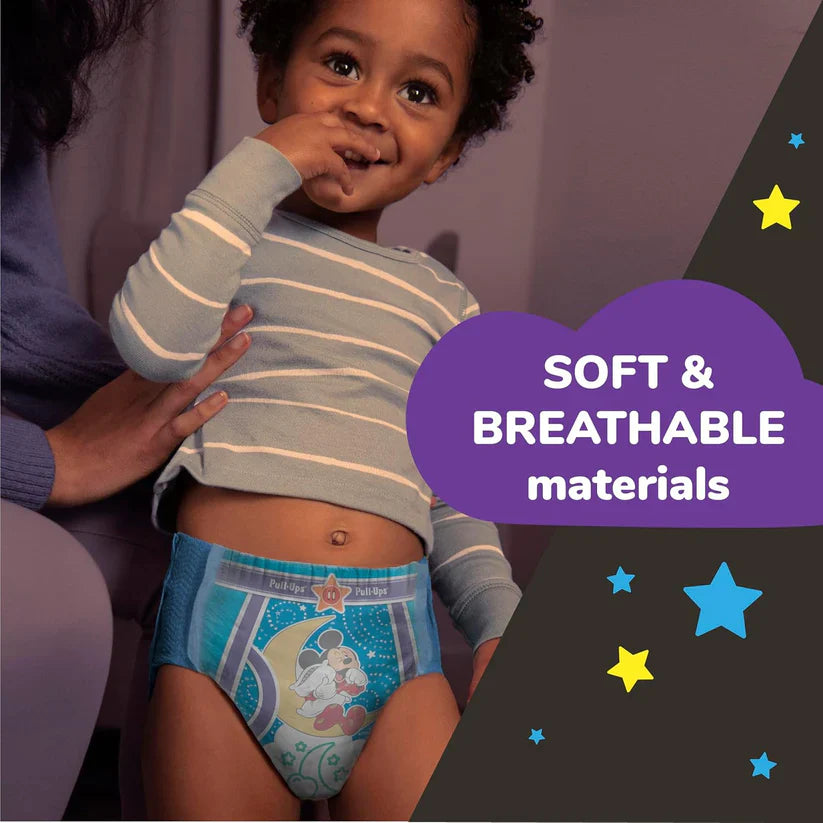 Boys' Night-Time Potty Training Pants, Size 2T-3T Overnight Training Underwear (16-34 Lbs), 68 Ct
